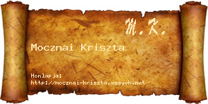 Mocznai Kriszta névjegykártya